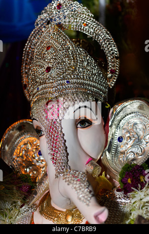 Ein Porträt von einem Gott Ganesha Ganesh Festival in Indien. Stockfoto