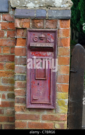 Abgesperrt Briefkasten, Misterton, Leicestershire, England, UK Stockfoto