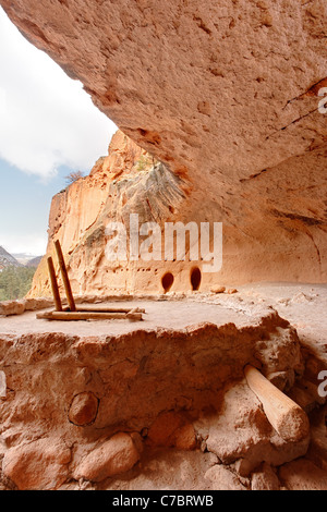 Alkoven-Haus, Bandelier National Monument, New Mexico, USA Stockfoto