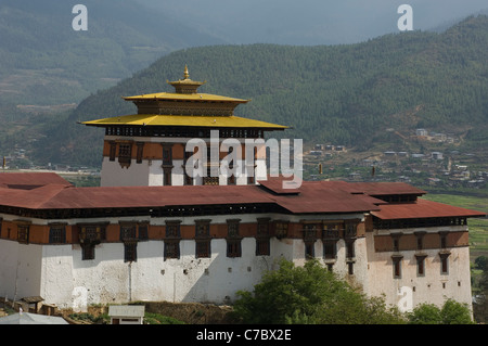 Rinpung Dzong Klosters (d. h. buchstäblich die Festung von Heap of Jewels) in Paro, Bhutan. Stockfoto