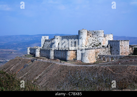 Die Kreuzfahrerburg Krak Des Chevaliers, Syrien Stockfoto