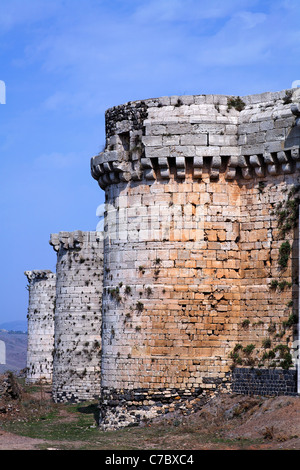 Die Kreuzfahrerburg Krak Des Chevaliers, Syrien Stockfoto