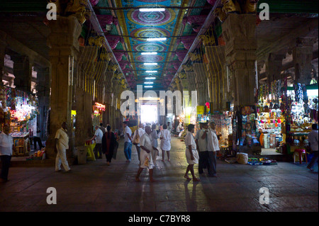 Im Meenakshi Amman Tempel in Madurai, Tamil Nadu, Indien. Stockfoto