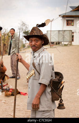 Indien, Nagaland, Longwa, Angh, Chef der Konyak Naga Dörfer Stockfoto