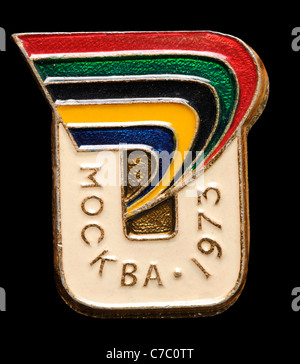 Russische Emaille Pin Badge - Moskau 1973 Stockfoto