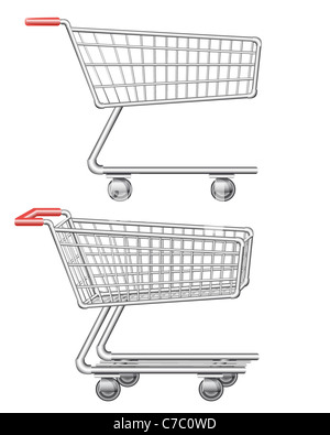 Shopping Cart Abbildung isoliert auf weißem Hintergrund Stockfoto