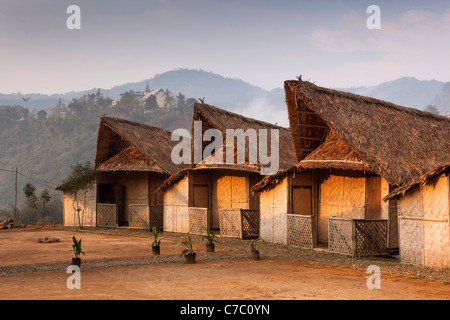 Indien, Nagaland, Mo, Tourismus, Öko Ferienhaus touristische Unterkunft Bungalows Stockfoto