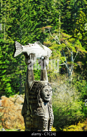 Die Jungfrau von Deception Pass, Deception Pass State Park, Washington, USA Stockfoto
