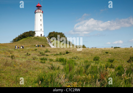 Leuchtturm Dornbusch auf Schluckswieck Hill, Hiddensee, Mecklenburg Vorpommern, Deutschland Stockfoto