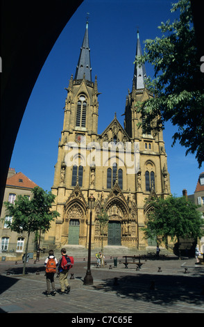 Ste Segolene Kirche und Place Jeanne d ' Arc, Metz, Moselle, Lothringen, Frankreich Stockfoto