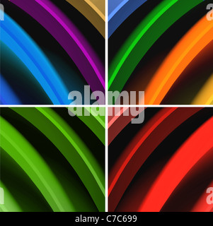 Mehrfarbige 3D-Render Wellen abstrakten Hintergrund. Stockfoto