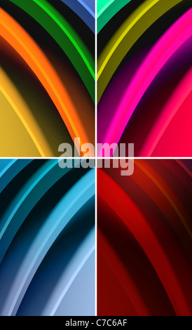 Mehrfarbige 3D-Render Wellen abstrakten Hintergrund. Stockfoto