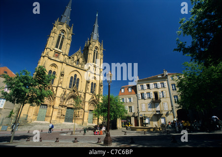 Ste Segolene Kirche und Place Jeanne d ' Arc, Metz, Moselle, Lothringen, Frankreich Stockfoto