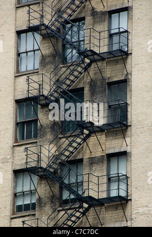 Fire Escape auf Gebäude, Michigan Avenue, Chicago, Illinois, USA Stockfoto