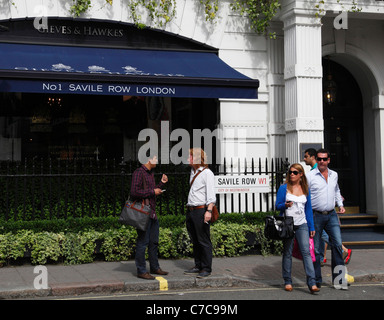 Gieves & Hawkes, No1, Savile Row, Westminster, London, England, Vereinigtes Königreich Stockfoto