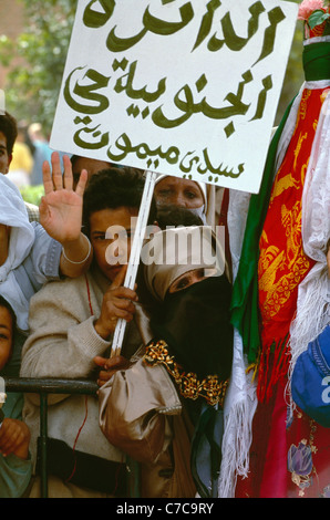 Die Szene bei der Unterzeichnung der Union des arabischen Maghreb in Marrakesch, Marokko, von Libyen, Marokko, Algerien, Tunesien und Mauretanien. Stockfoto