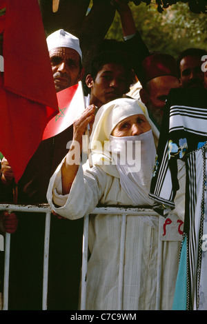 Die Szene bei der Unterzeichnung der Union des arabischen Maghreb in Marrakesch, Marokko, von Libyen, Marokko, Algerien, Tunesien und Mauretanien. Stockfoto