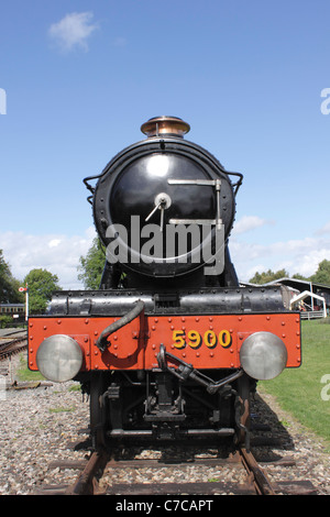 GWR Hall Klasse 4-6-0 Dampf Lok Nr. 5900 "Hinderton Hall" in Didcot Railway September 2011 Mitte Stockfoto