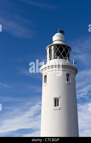 Hurst Point White Lighthouse am Hurst Spit am westlichen Ansätze zur Solent in Hampshire Stockfoto