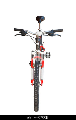 Rot und Black Mountain/Off Straße Fahrrad isoliert auf weiß mit Arbeitspfad Stockfoto