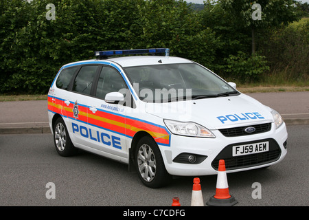 Leicestershire Polizei in der Nähe der Straße Stockfoto