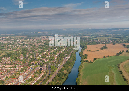 Luftaufnahme, Themse, Reading, Berkshire, Großbritannien Stockfoto