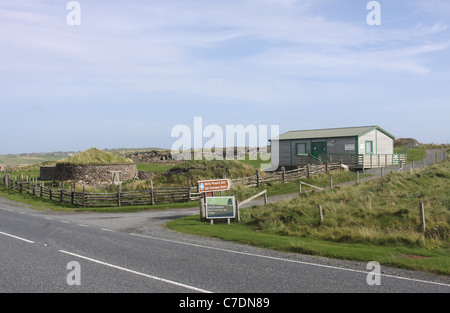 Old Scatness Broch und Iron Age: die Siedlung Shetland-Inseln Schottland September 2011 Stockfoto