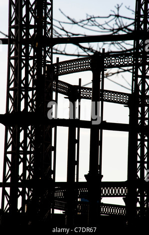 Gasometer in Hackney in der Nähe von Broadway Market Stockfoto