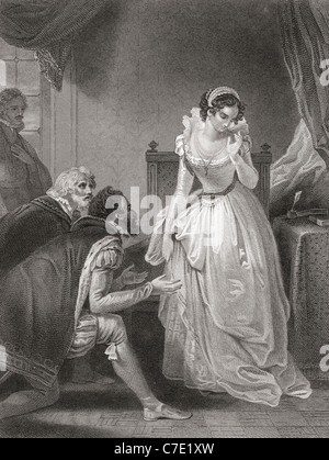 Lady Jane Grey den Thron zurück. Stockfoto