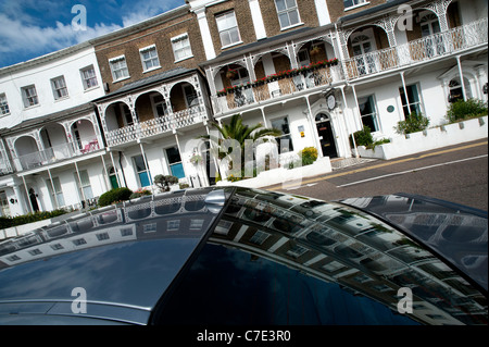 Southend on Sea, Essex, England. Royal Terrace, erbaut im Jahre 1791-93 gedenkt Besuch von Prinzessin Caroline im Jahre 1803 Stockfoto