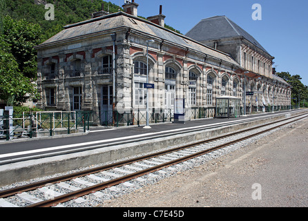 Lexos, SW Frankreich verlassen fast Bahnhof Stockfoto