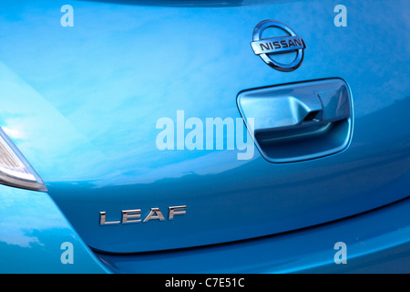 Nissan Leaf Elektroauto Null Emission grün Stockfoto