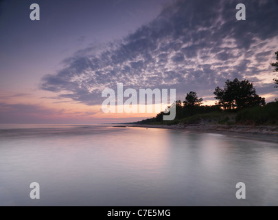 Lake Erie Long Point Beach bei Sonnenuntergang, Ontario, Kanada Stockfoto