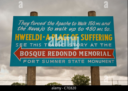 Der Bosque Redondo Gedenkstätte widmet sich der Navajo und der Mescalero-Apachen, die Zwangsumsiedlung in Fort Sumner, NM zu ertragen. Stockfoto