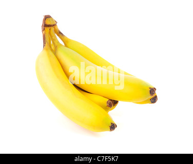 ein Bündel Bananen auf weißem Hintergrund Stockfoto