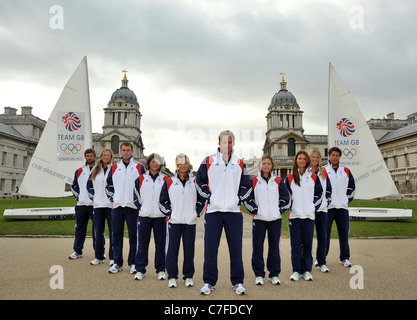 TeamGB kündigt die ersten Athleten für die Olympischen Spiele in London 2012 ausgewählt werden. Alten Naval College. Greenwich. London Stockfoto