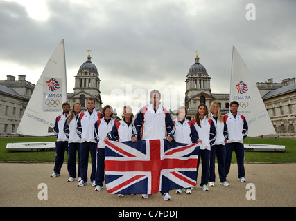 TeamGB kündigt die ersten Athleten für die Olympischen Spiele in London 2012 ausgewählt werden. Alten Naval College. Greenwich. London Stockfoto