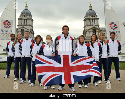 TeamGB kündigt die ersten Athleten für die Olympischen Spiele in London 2012 ausgewählt werden. Alten Naval College. Greenwich. London Stockfoto