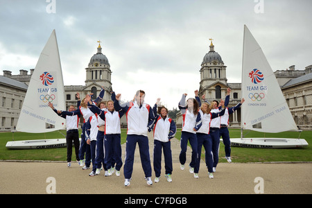 TeamGB kündigt die ersten Athleten für die Olympischen Spiele in London 2012 ausgewählt werden. Alten Naval College. Greenwich. London Stockfoto