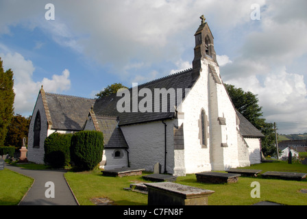 St Digain in Llangernyw Dorf in Nord-Wales beherbergt eine alte Eibe, angeblich mehr als viertausend Jahre alt. Wales Stockfoto