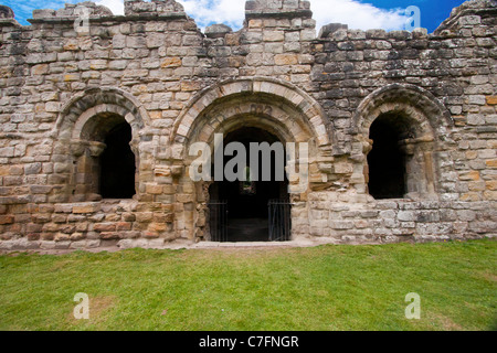 Ruinen der Zisterzienserabtei bei Buildwas in Shropshire Stockfoto