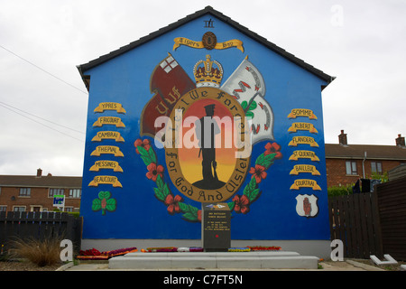 Tiger Bucht Uvf Ulster volunteer Force Königliche irische Gewehre Krieg Denkmal Loyalist Wand Wandmalerei Nord-belfast Stockfoto
