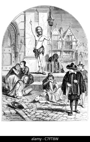 Große Pest-Enthusiasten kündigende London Black Death 1665 1666 Ausbruch Krankheit Königreich England getötet Beulenpest Infektion bacter Stockfoto
