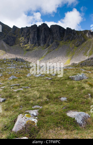 Kirche-Tür-Buttress auf dem Bidean Nam Bian Grat in Glen Coe, Schottland, Großbritannien Stockfoto