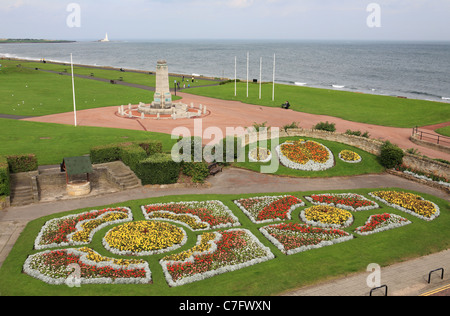 Blick von der Spitze der spanischen Stadt Whitley Bay, North East England, UK Stockfoto