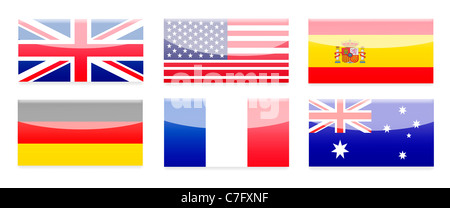 Landes-Flagge-Tasten. Stockfoto