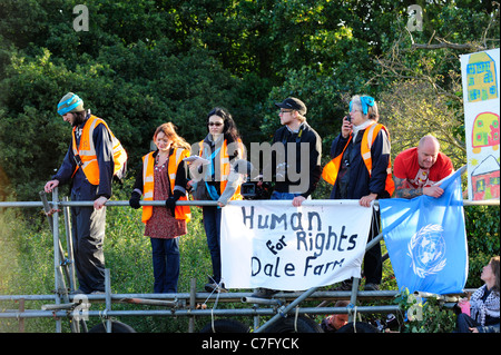 Geplanten Räumung des Reisenden aus dem größten Gypsy-Standort in Großbritannien am Dale farm, Cray Hügel, Basildon, Essex, UK.19.09.2011 Stockfoto