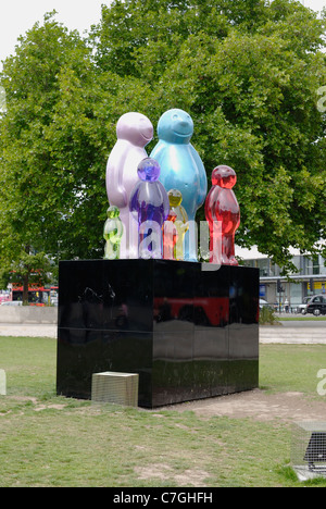 Jelly Baby Familie Skulptur von Mauro Perucchetti. Neben Marble Arch im Hyde Park. Westminster. London. England 14/7 Stockfoto