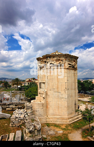 Der "Turm der Winde" auch bekannt als die "Aerides" (das bedeutet "Winde") in dem Roman Agora, Athen, Griechenland Stockfoto