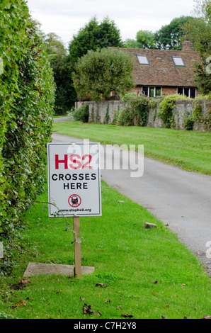 Die HS2 high-Speed Rail Line Routenvorschlag schneidet durch den Chiltern Hills. Kapelle Bauernhof liegt direkt am Weg Stockfoto